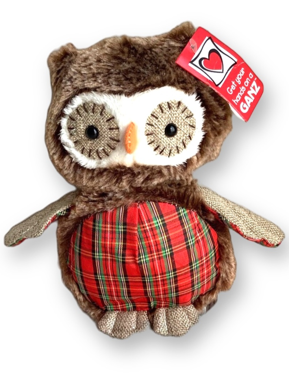 Ganz Plaid Owl HX11477 Plush 7in With Tags